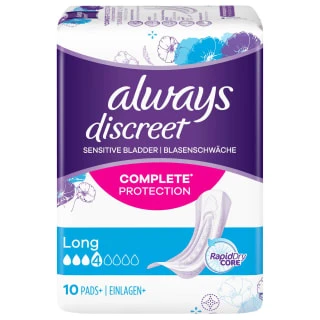 Always® Always Discreet Long Pads 10pk 1 Always® Always Discreet Long Pads 10pk