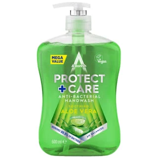 Astonish Protect + Care Antibacterial Handwash Aloe Vera 600ml 1 Astonish Protect + Care Antibacterial Handwash Aloe Vera 600ml