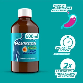 Gaviscon Original Peppermint 600ml 4 Gaviscon Original Peppermint 600ml - Image 4