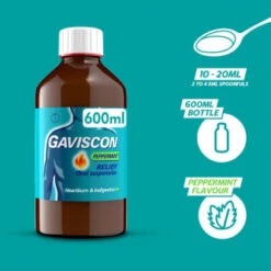 Gaviscon Original Peppermint 600ml 6 Gaviscon Original Peppermint 600ml -Care Product Series Shop 358985 gavison liquid peppermint 600ml 3
