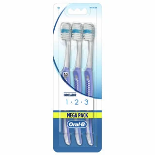 Oral B Oral-B 123 Indicator Toothbrush 3pk 1 Oral B Oral-B 123 Indicator Toothbrush 3pk