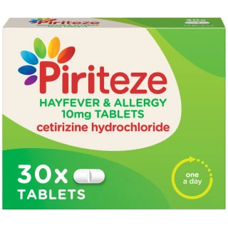 B&M Piriteze Hayfever & Allergy 10mg Tablets 30pk 1 B&M Piriteze Hayfever & Allergy 10mg Tablets 30pk