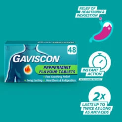 Gaviscon Chewable Tablets 48pk - Peppermint -Care Product Series Shop 379273 gaviscon 48 chewable tablets peppermint 2