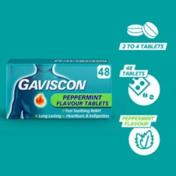 Gaviscon Chewable Tablets 48pk - Peppermint -Care Product Series Shop 379273 gaviscon 48 chewable tablets peppermint 3