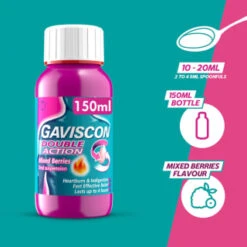 Gaviscon Double Action 150ml - Mixed Berries -Care Product Series Shop 379279 gaviscon 150ml double action mixed berries liquid 2