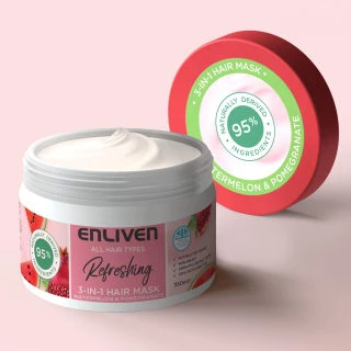 Enliven Softening 3-in-1 Hair Mask 350ml - Watermelon & Pomegranate 2 Enliven Softening 3-in-1 Hair Mask 350ml - Watermelon & Pomegranate - Image 2
