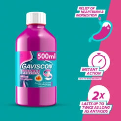 Gaviscon Double Action 500ml - Mint 10 Gaviscon Double Action 500ml - Mint -Care Product Series Shop 384992 gaviscon 500ml double action mint liquid 3