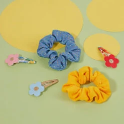 Ella Style Scrunchies 2pk - Blue & Gold 8 Ella Style Scrunchies 2pk - Blue & Gold -Care Product Series Shop 385596 ella style hair accessories 2
