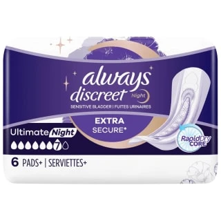 Always® Always Discreet Ultimate Night Sensitive Bladder 6pk 1 Always® Always Discreet Ultimate Night Sensitive Bladder 6pk