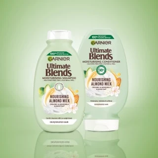Garnier Ultimate Blends Shampoo 400ml - Almond Milk 2 Garnier Ultimate Blends Shampoo 400ml - Almond Milk - Image 2